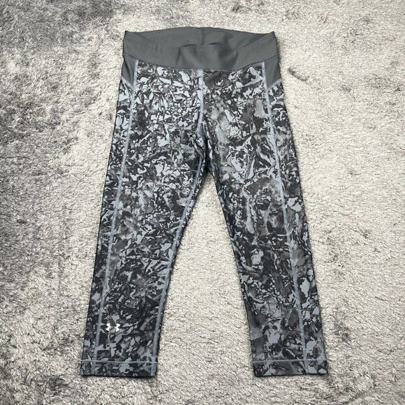 Under Armour Compression Capri Legging Gray Print - Picture 1 of 7